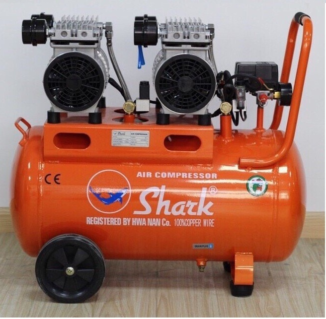 Máy Nén Khí Không Dầu SHARK 2 Ghế - Dung Tích 50L